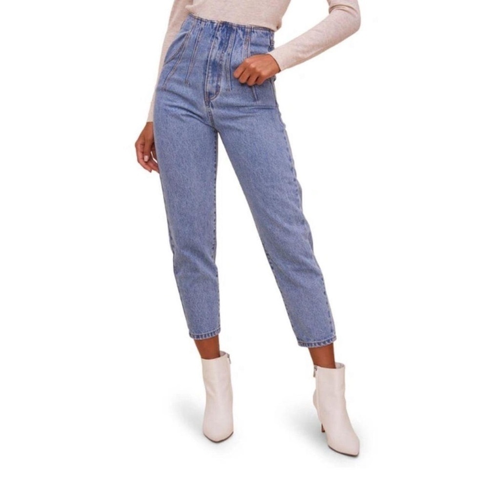 ASTR the Label Jeans High Waist Blue Tapered Leg Vintage Wash jeans medium 28